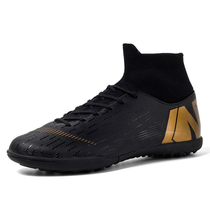 Youth children's sneakers grinding nails leather feet campus sports training women's high-top football shoes men's game 2025 broken