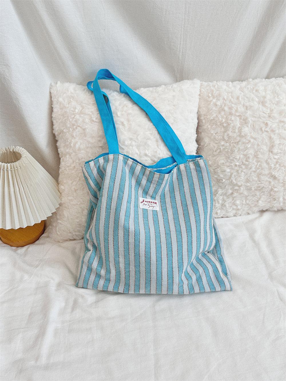 

Смугаста подвійна сумка великої місткості, свіжа плісирована сумка через плече, нова студентська сумка в стилі коледжу