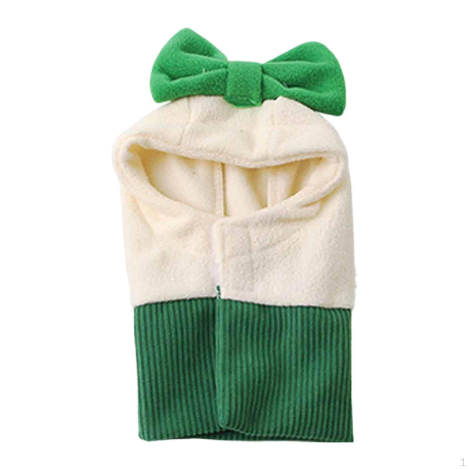 

Dog Headwear Winter Hat Ear Protection Polyester Bowknot Decoration for Christmas Party Green L