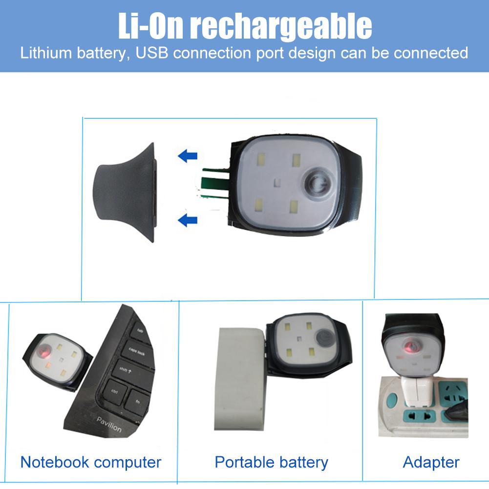 LED Clip Lamp 4 Lighting Modes Running Clip Light Safety Warning for Jogging Night Walking for Fishing Hiking USB Rechargeable