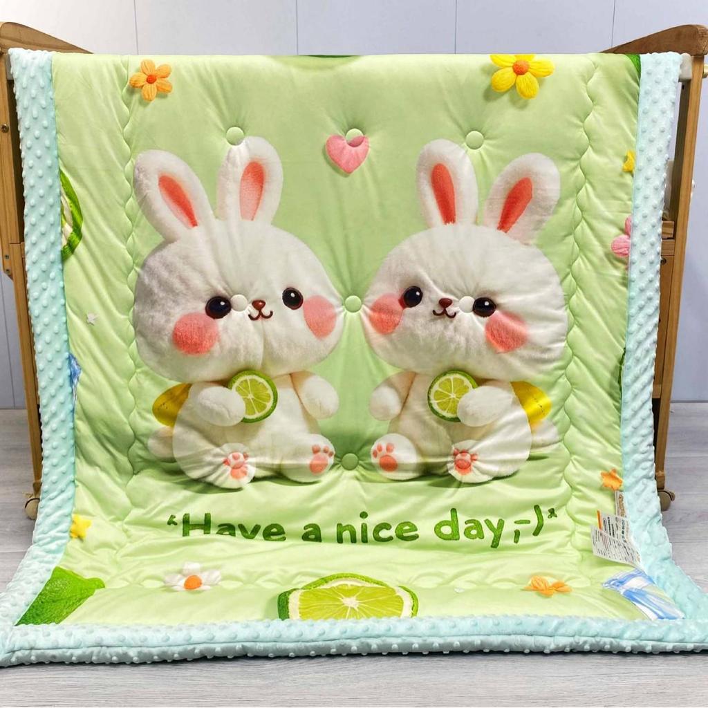 Plapumă Tricotată din Bumbac de Desene Animate pentru Copii - Moale, Lavabilă la Mașină, Plapumă de Iarnă pentru Grădiniță și Somnurile Bebelușilor.