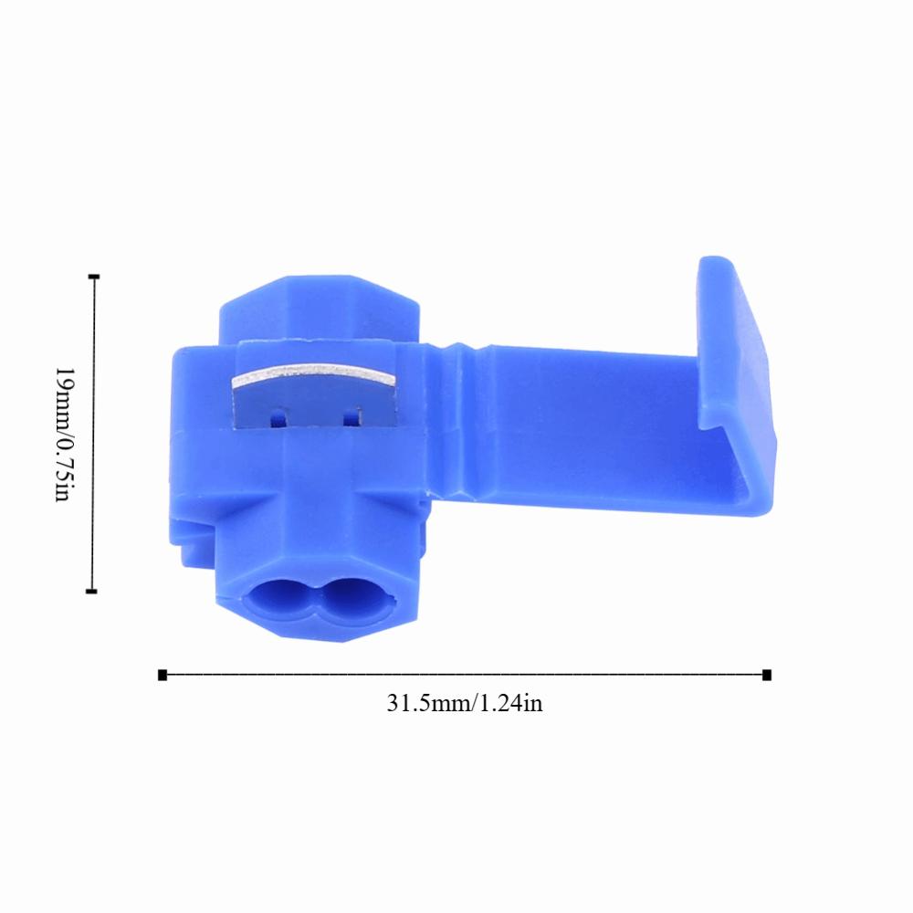 50PCS Lock Wire Electrical Cable Connectors 0.75 to 2.5mm² T-Tap Type Quick Splice Connectors Blue Insulation Displacement
