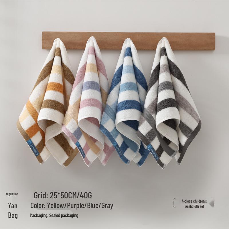 4-Pack Pure Cotton Small Towels for Face and Bath: Absorbent, Lint-Free, Unisex Washcloths