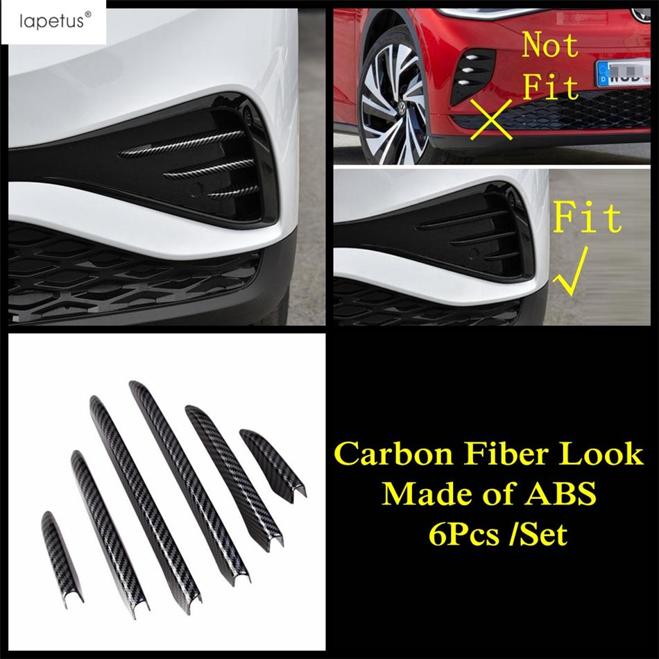 Front Fog Light Lamp Eyebrow Strip / Door Handle Bowl Cover Trim Carbon Fiber Accessories For VW Volkswagen ID.4 ID4 - 2025
