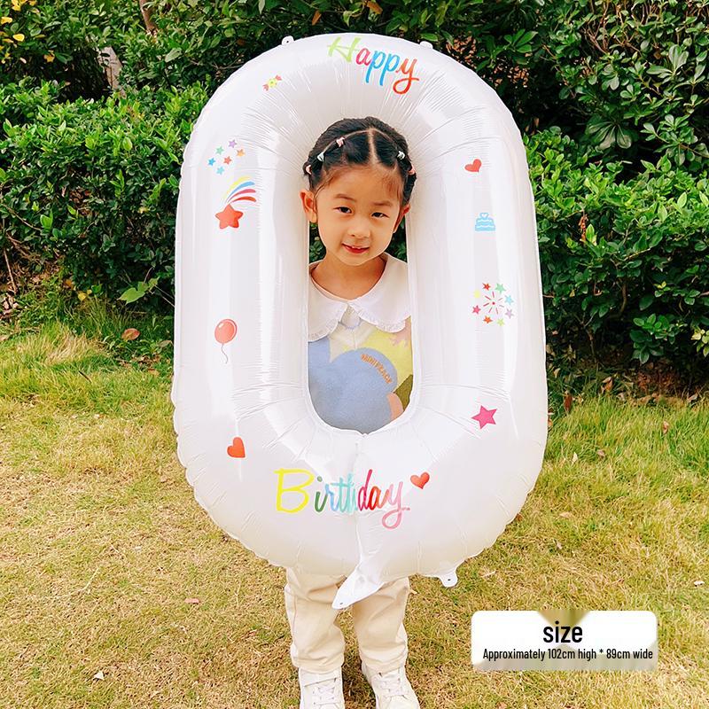 White Number Balloons for Kids' First Birthday Party Decorations