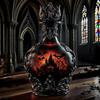 Yousheng Halloween Whiskeyflaske Gotisk Magisk Drikk Stil Glass Whiskeykaraffel Flaske for Samlere Pappa Ektemann Gaver Høytid Bar Dekorasjon