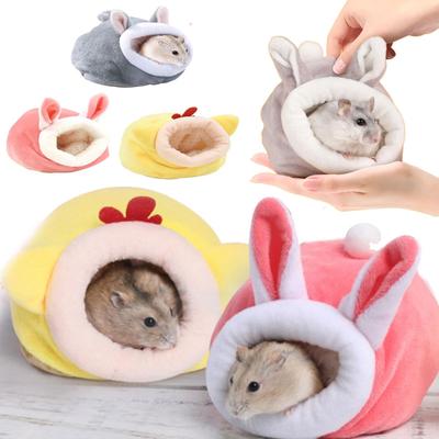 Niedliches Hamsternest Winter Warm Samt Kleintierkäfig Schlafnest Bett für Meerschweinchen Igel Eichhörnchen Käfigzubehör