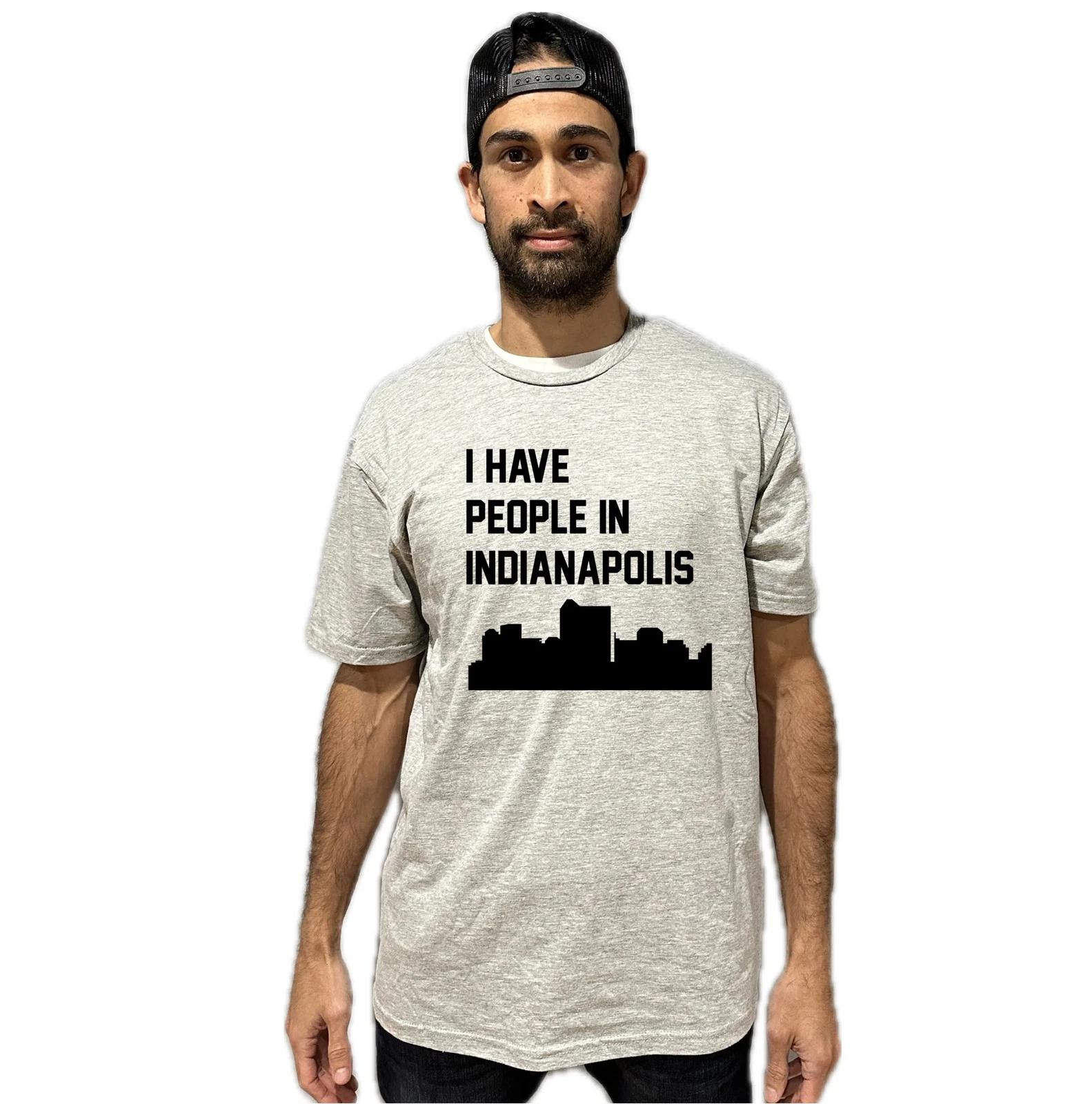 I Have People In Indianapolis Indiana Skyline T-Shirt 3XL