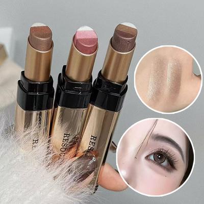 Three Gradient Pearlescent Eye Shadow Stick Water&Sweatproof, Non-smudge Three Dimensional Natural Lazy Eye Shadow Pen