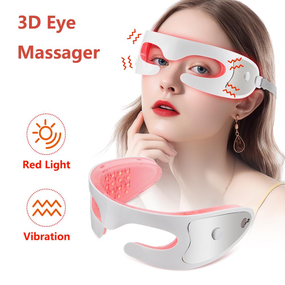 3D Eye Massager with Red Light Therapy Relieves Dry Fatigue Vibration Massage Tightens Eye Skin Reduces Dark Circles Beauty Device