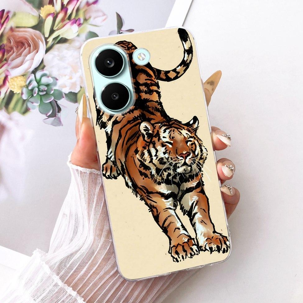 6.59'' Case For Xiaomi Poco X8 Pro 5G Cover Transparent Fashion Flowers Cute Cat Cool Painted Soft Casing 2511FPC34G