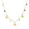 Necklace for Star Stainless Colorful with Christmas [Deelfel] Women, Charm, Gold, Steel, Beads, Zirconia, Adjustable, Gift, Birthday,