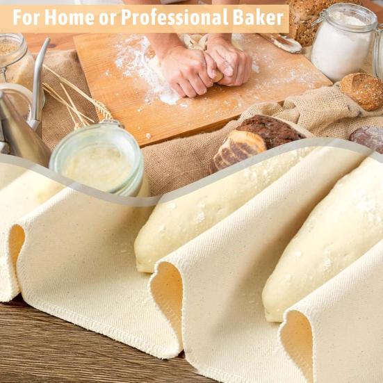Bread Ball Fermentation Cloth Cotton Baguette Pad Thick Undyed Unbleached French Bread Making Fabric for Vertical Fermentation Crust Formation