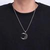 European-American Cross Moon Necklace: Hip Hop Street Style Punk Pendant for Women & Couples