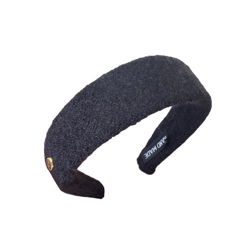 Korean Style Gold Label Wide Edge Headband: Women's 2025 Autumn/Winter Versatile Hair Accessory
