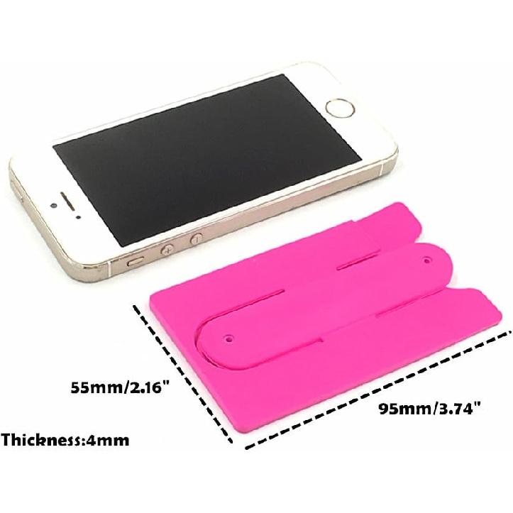 Card Holder with Cell Phone Stand,Stick-on Silicon Rubber Smartphone Sleeve Support Wallet(6pcs)