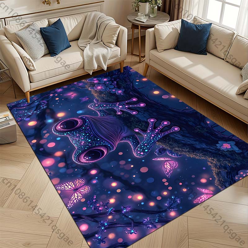 1PC Fantasy frog and butterflies Print Carpet Rug for Living Room Bedroom Sofa Doormat Home Decor Non-slip Floor Mat