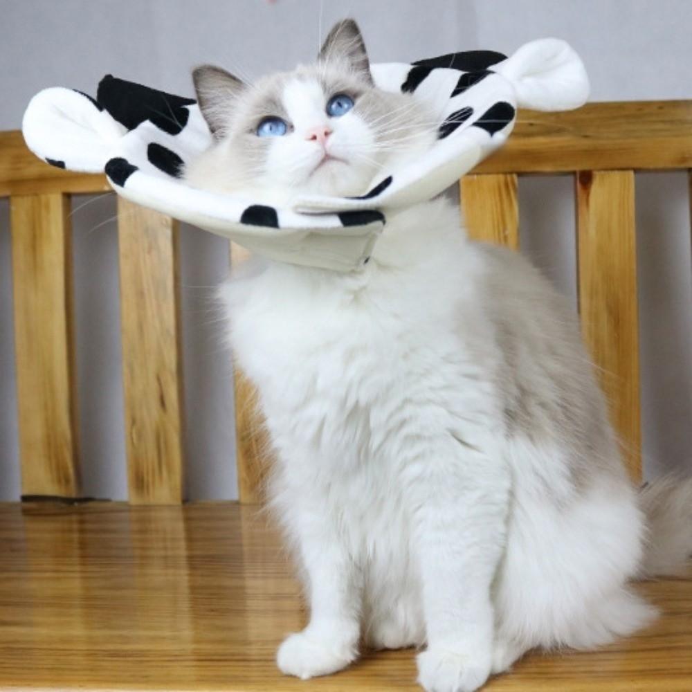 Flannel Cat Cosplay Elizabethan Collar Sponge Dog Protective Neck Cone  Help Wound Recovery
