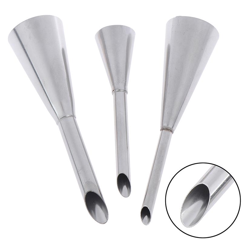 3Pcs Puff Piping Nozzles Stainless Steel Cake Decor Tips Pastry Piping Nozzles