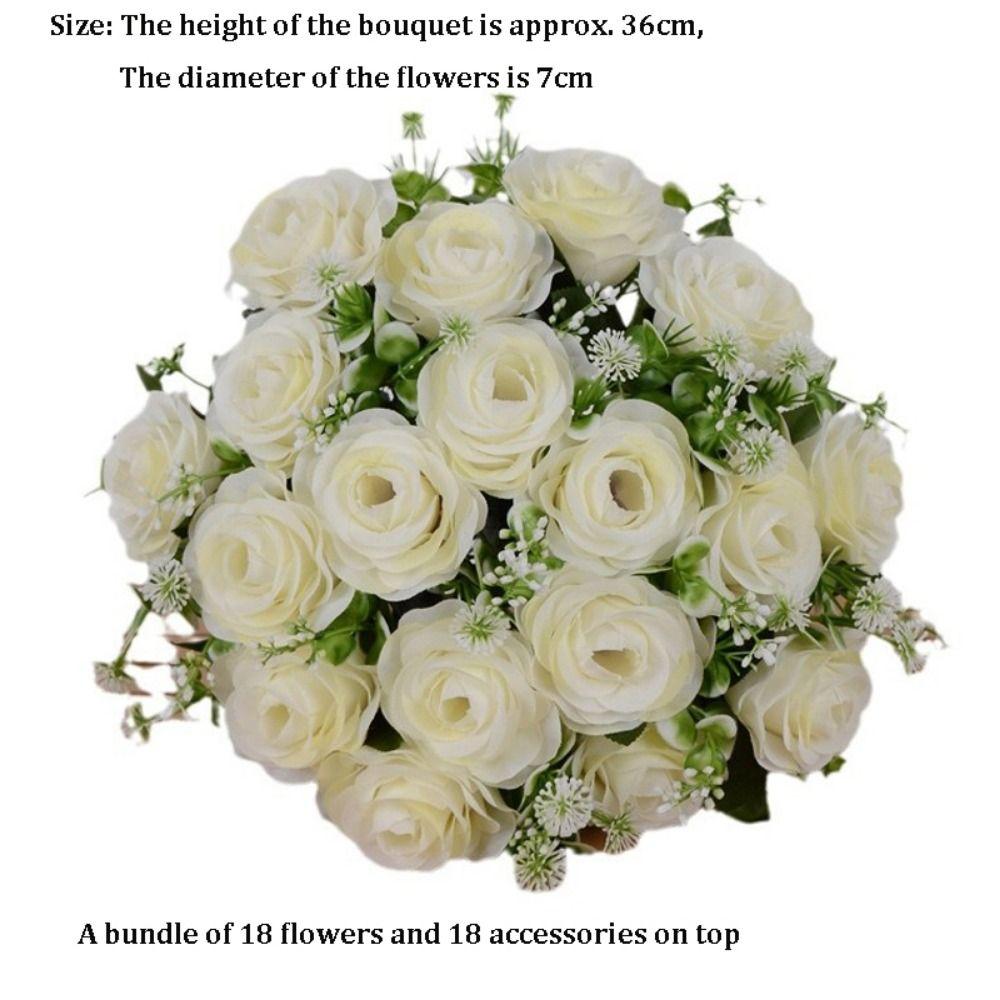 18 Heads Real Happy Flower 6 Colors Mini Natural Simulated Rose Photography Photo Gift Rose Flowers Decorative Home Decorative