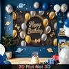 Party Backdrop Happy Birthday Birthday Fireworks Confetti Bow Photo Booth Background Front Door Decor