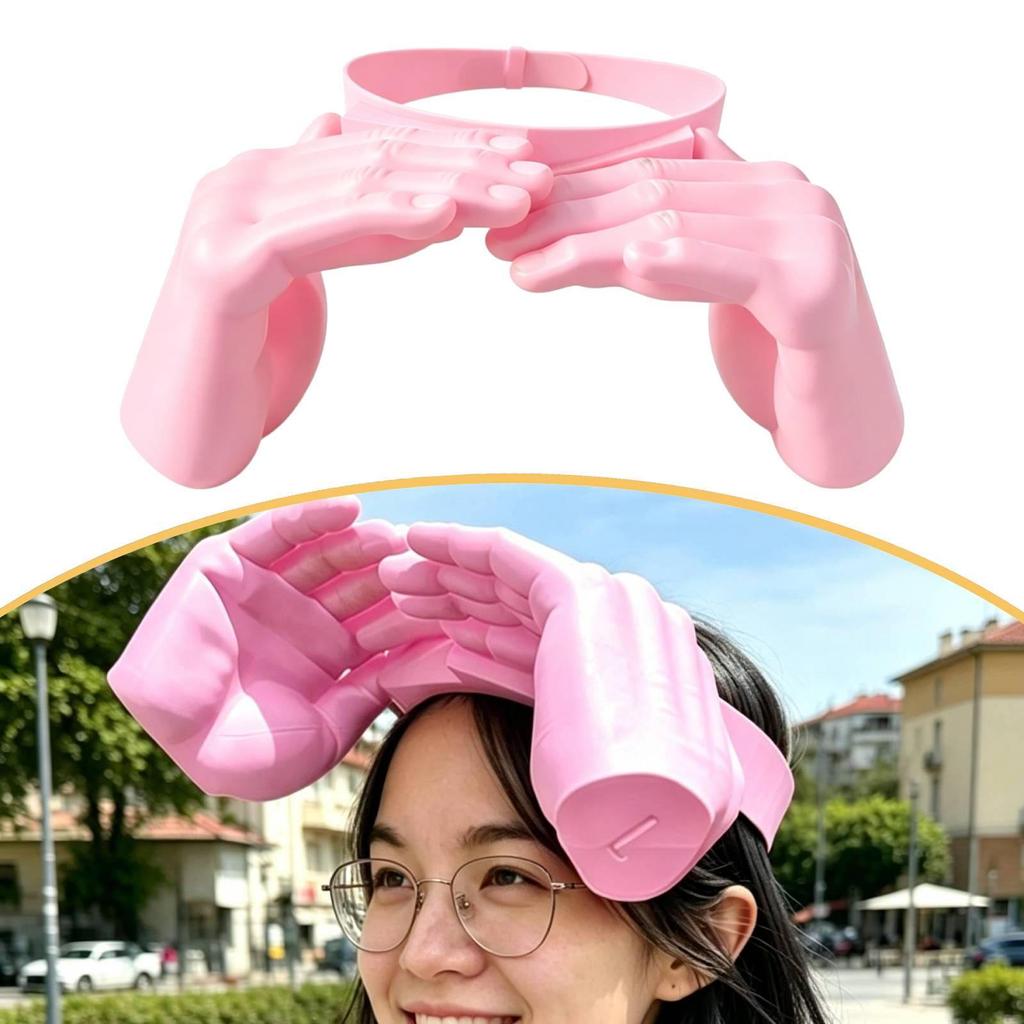 Hand Shaped Sun Hat Protector Unique Funny Headband for Pool Summer Festival Yellow