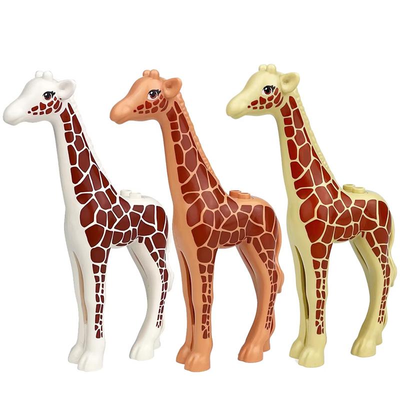 MOC Serie Granja Bosque Escena Crianza Animal Bloques de Construcción Lobo de la Jungla Montura Caballo Oso Marrón Blanco Panda Ladrillos DIY Juguetes para Niños
