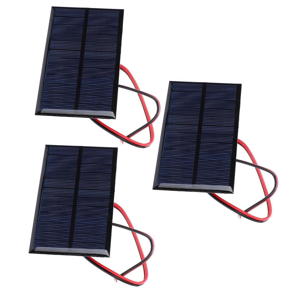 3pcs 6V 1W Polycrystalline Solar Panel Module with 30cm Cable - Eco-Friendly Solar Charger