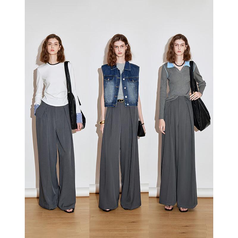 Chuyu Women's Designed Slimming Wide-Leg Casual Pants