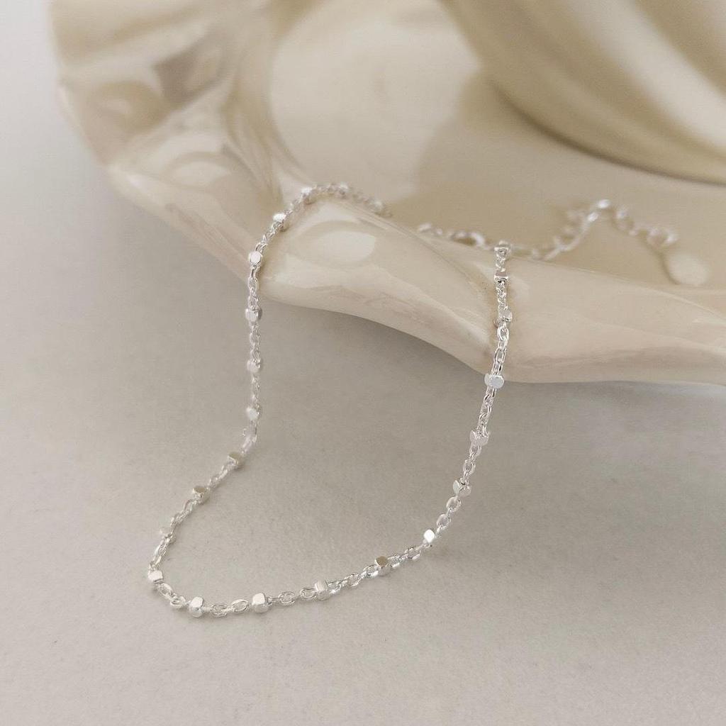 S925 Sterling Silver Glittering Square Chain Bracelet for Women - Korean Simple Design, Versatile & Stylish