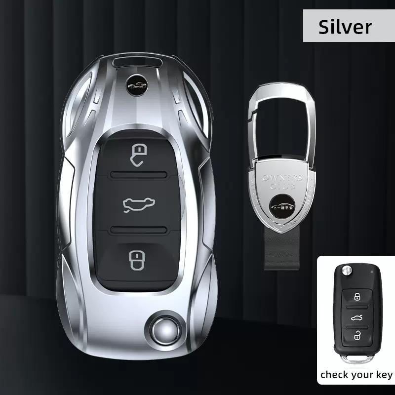 Metal Car Remote Key Cover Case Holder Protector Shell Fob for VW Volkswagen T-ROC Golf 7 Polo Tiguan T-Cross Jetta EOS Beetle