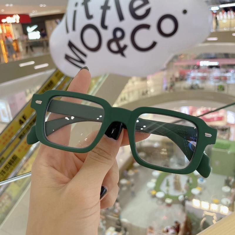 

Square Black Reading Glasses Anti Blue Light Thick Frame Glasses Neutral Presbyopia Glasses Clear Glasses Women Large Frame AC 0 Anti blue light зелёный