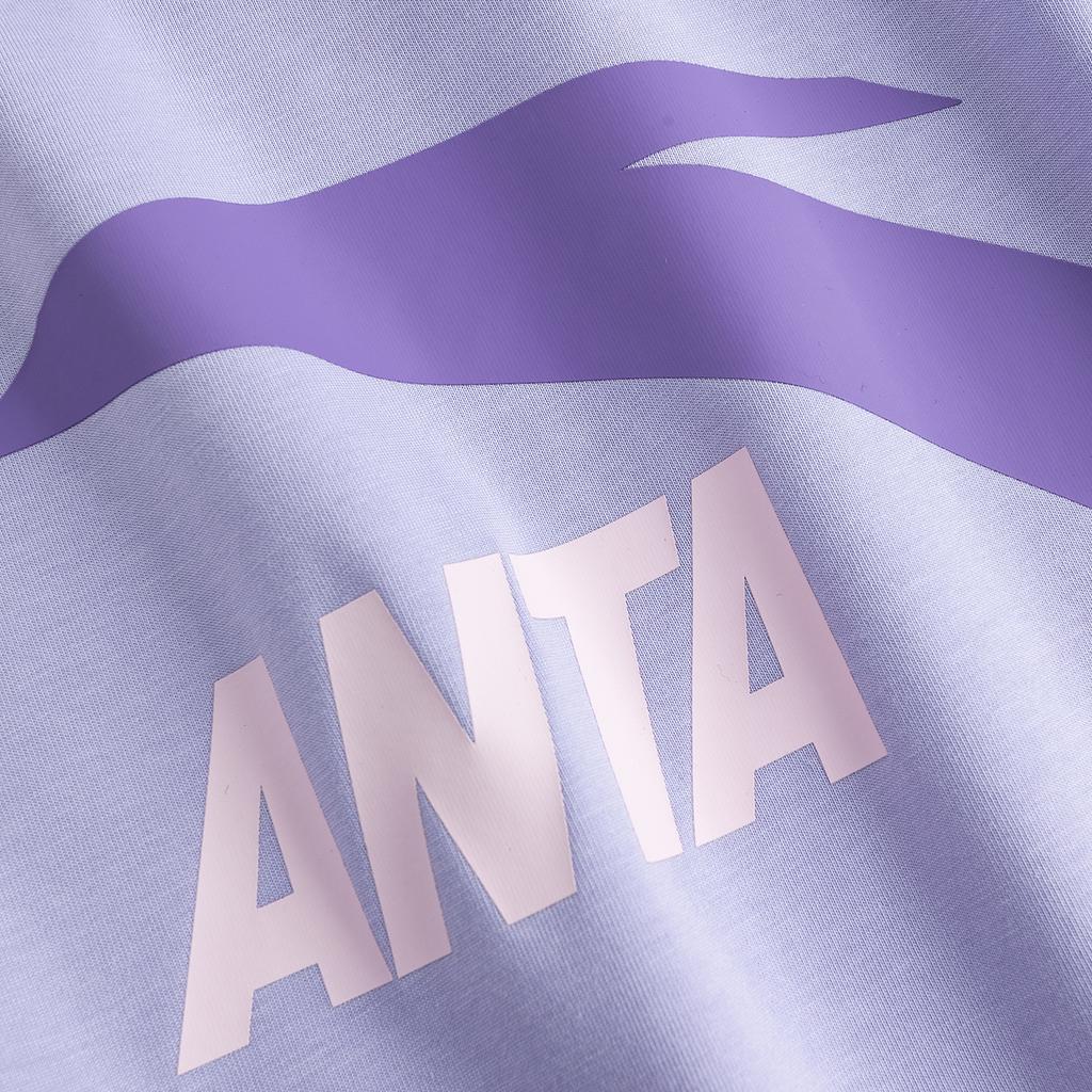 Anta Short Sleeve Knitted T-Shirt Summer 2026 Women tops Fresh-Purple 962628104-2