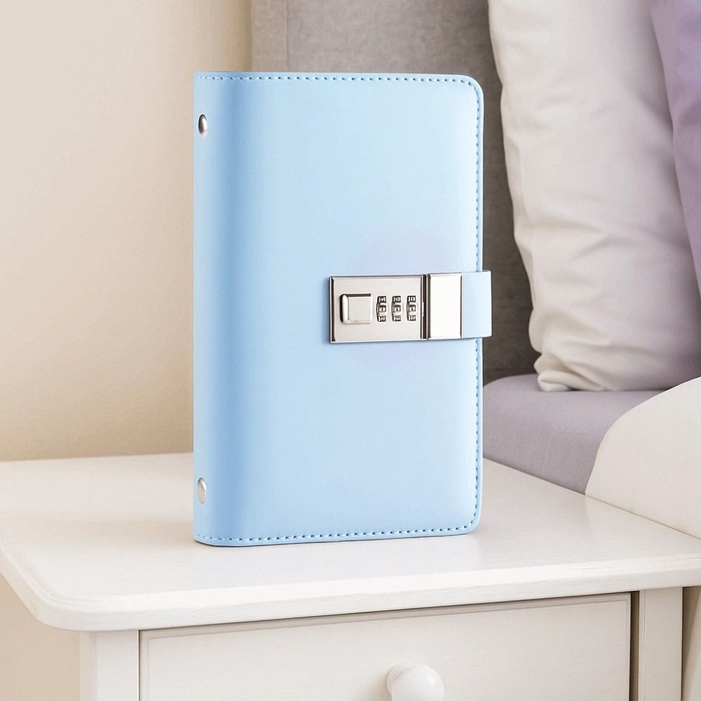 A6 Cash Budget Ledger Anti-splash Water Leather Password Savings Book  School Supplies