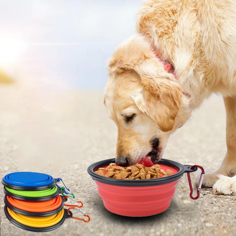 Ciotola Pieghevole in Silicone per Cani e Animali Domestici da 350 ml, Portatile per Viaggio all'Aperto, Contenitore per Cibo per Cuccioli, Ciotola per Alimenti, Accessori per Animali Domestici
