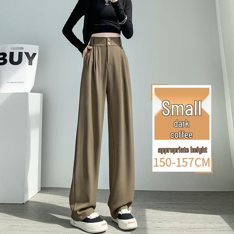 

Women s High Waist Black Suit Pants - 2025 Summer Collection, Petite Wide Leg, Draped Straight Trousers XXXL (136-145 lbs)