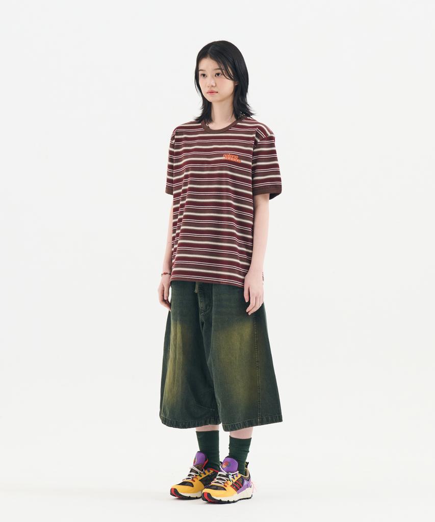 Nontai Multi Stripe Ringer Tee (Wine)