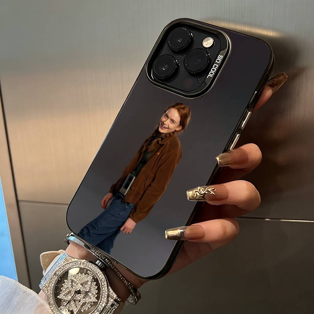 Actress-Sadie Sink For iPhone 17 16 15 14 13 12 11 Pro Max XS  17 Air Silicone Colored Silver Bumper Cover