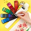Folding fan solid watercolor, watercolor brush set, 36 colors