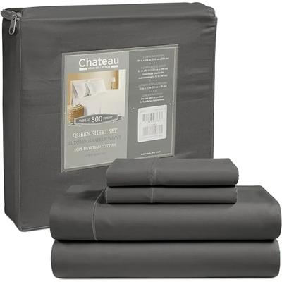 Sábanas de bambú 100 % viscosa, 4/3 piezas de sábanas grises tamaño king, sábanas frescas de bambú de lujo, ropa de cama suave y transpirable.