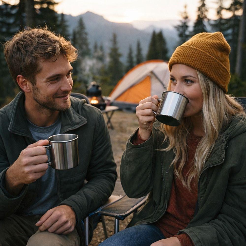 Stainless Steel Water Cup Portable Water Cup Accessories Gifts Drinking Cup