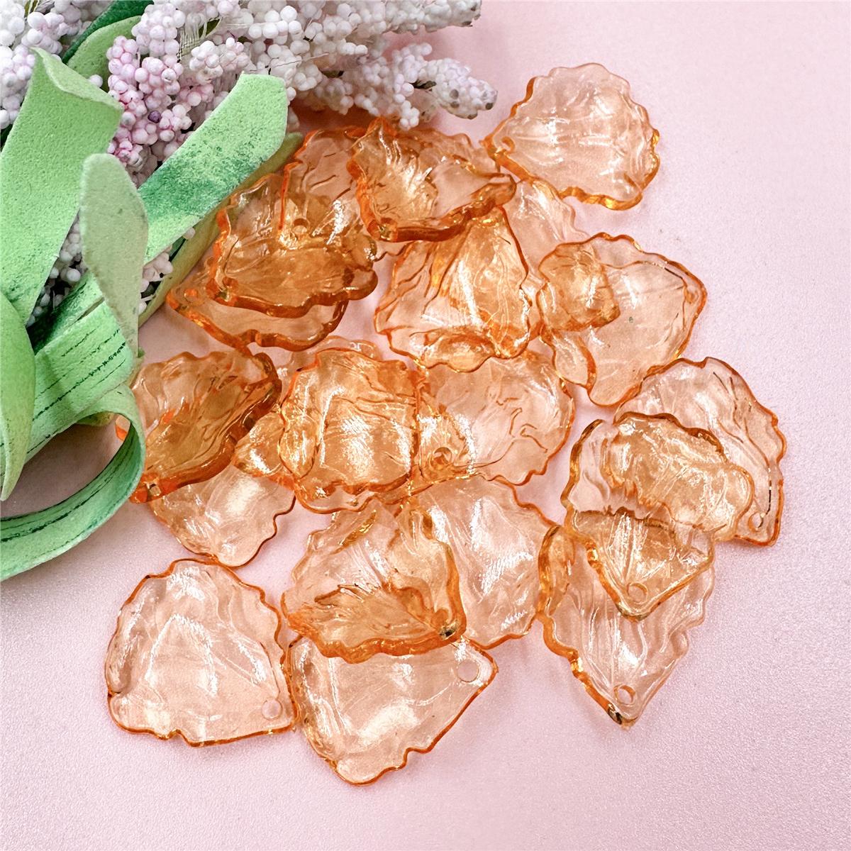 

Headwear DIY DIY Handmade 50pcs Beaded Crystal Leaves 20.2*23.3mm Jewelry Material Beads Transparent Hairpin помаранчевий