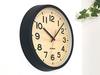 KATOMOKU Muku Clock 15 Black km-107BKRC Wall Clock with Continuous Second Hand, 30.6cm Diameter (Radio-Controlled Clock)