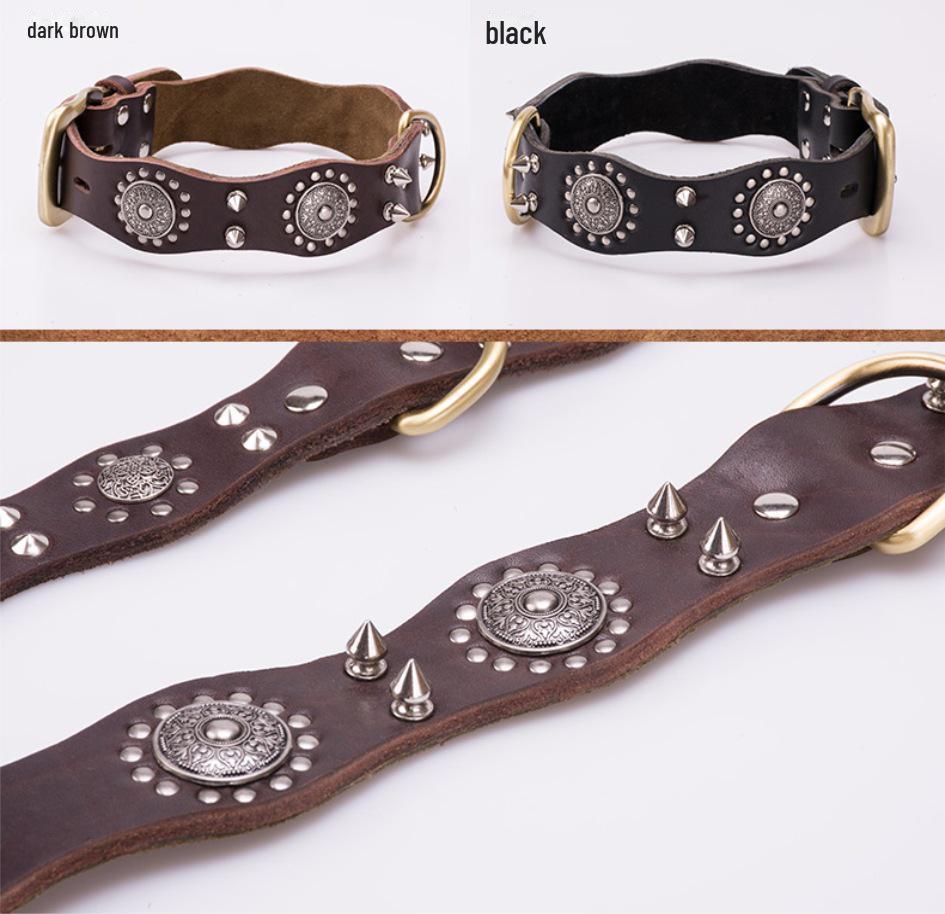 Set di Decorazioni per Giacca Punk Nera in Pelle con Borchie e Collare - 270 PZ