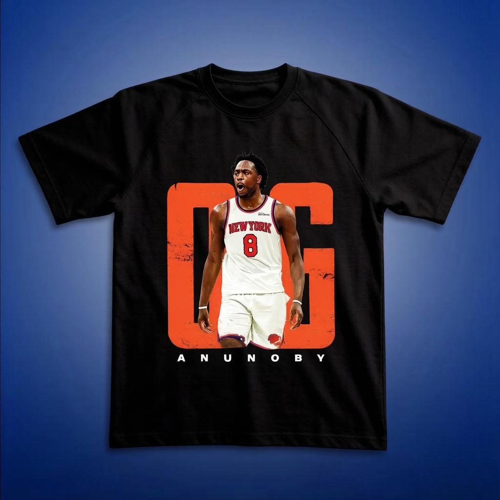 OG Anunoby Printed 2026 Tshirts New York Knicks Merch T ShirtCotton Unisex Mens Womens TShirt Y2k Popular Casual Tee L