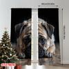 Flat Printing Window Treatment Curtains Cute Pug Puppy Portrait Digital Printed Polyester Drapes Family Party Decoration Curtain Set Of 2 Made