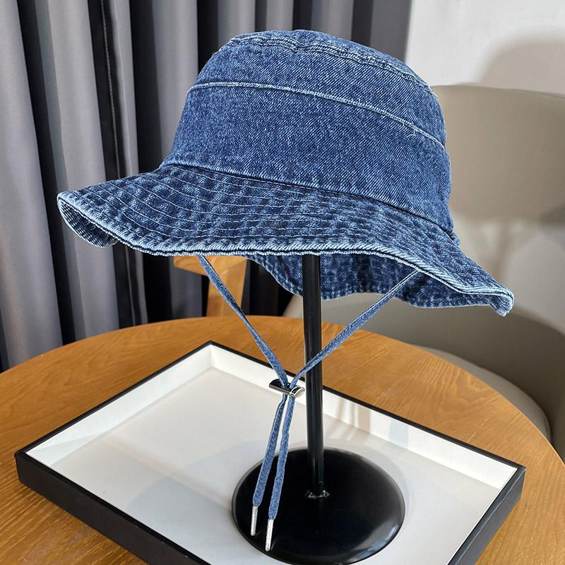 New washed denim bucket hat women's summer mountaineering climbing shading sun protection hat men's retro old hat