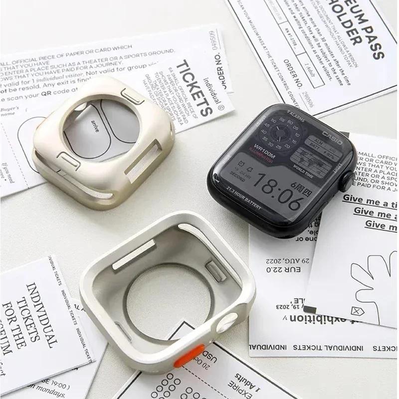 Candy Silicone Case+Strap For Apple Watch Series 9 8 7 45mm 41mm Band SE 6 5 4 44mm 40mm Nylon Correa Strap Iwatch Ultra 2 49mm