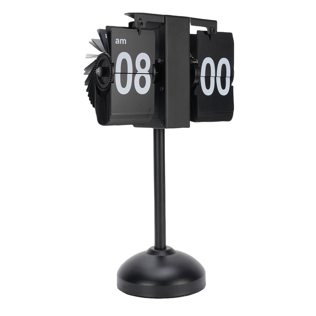 Digital Flip Desk Clock Stainless Steel 12 Hours Battery Powered Quiet Mechanical Auto Flip Clock for Living Room Office
