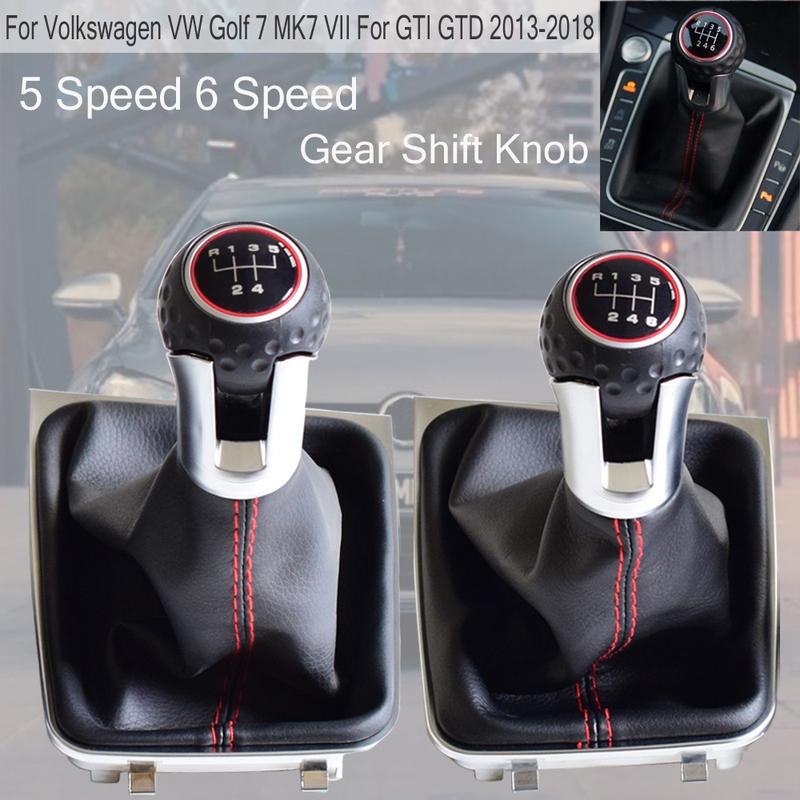 Fit For Volkswagen VW Golf 7 MK7 VII GTI GTD 2013-2018 Manual 5 6 Speed Gear Shift Knob Stick Lever Dust-Proof Boots Cover